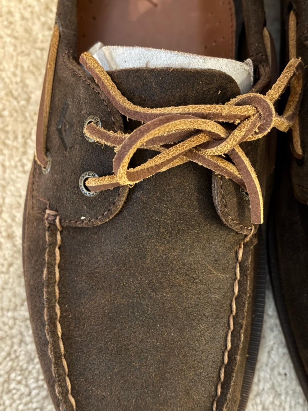 ✨HOST PICK✨- NWOT Sperry Men’s Dark Brown Suede Boat Shoes with Tan Laces - Picture 7 of 16